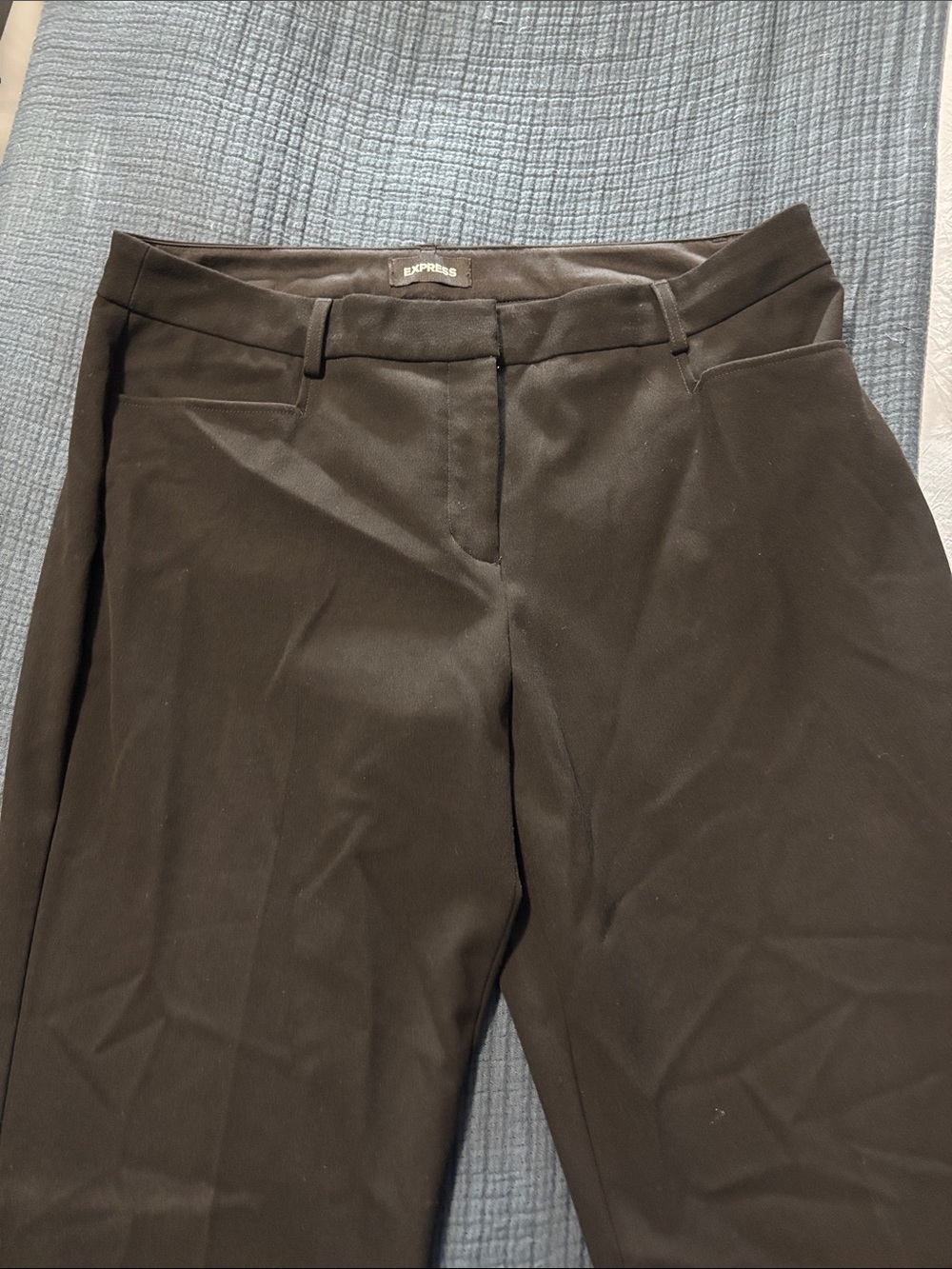 Express Women's Black Straight-Leg Mid Rise Dress Pants